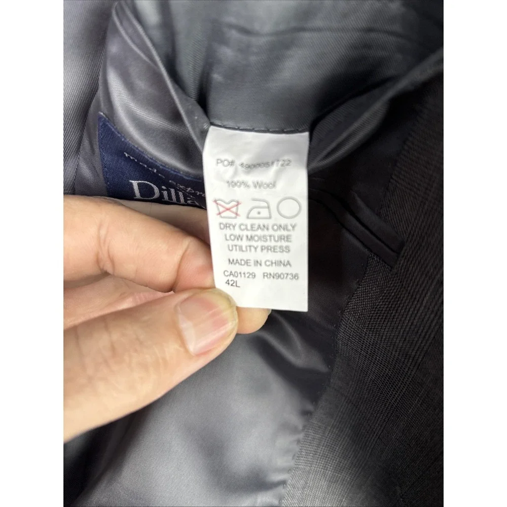 Ralph Lauren 42L Gray Windowpane Check Tweed sport coat Jacket blazer Preppy